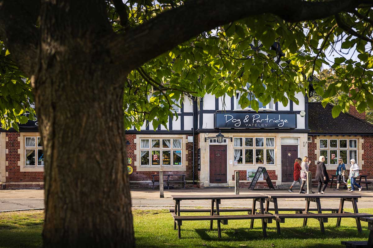 The Dog & Partridge pub on Yateley Green